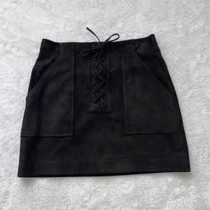 Intermix Ainsley Suede Mini Skirt Black